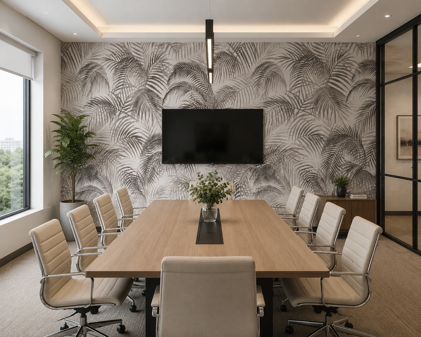 Papel Mural Hojas palmeras