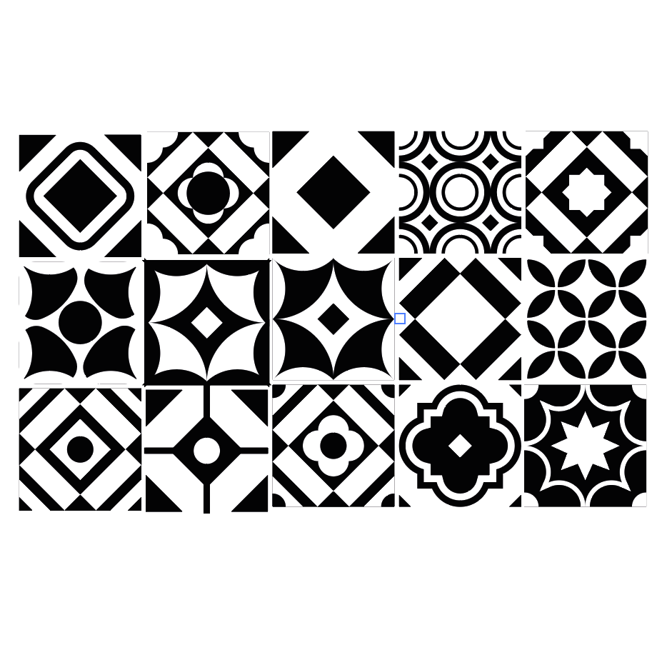 Azulejos autoadhesivos blanco y negro