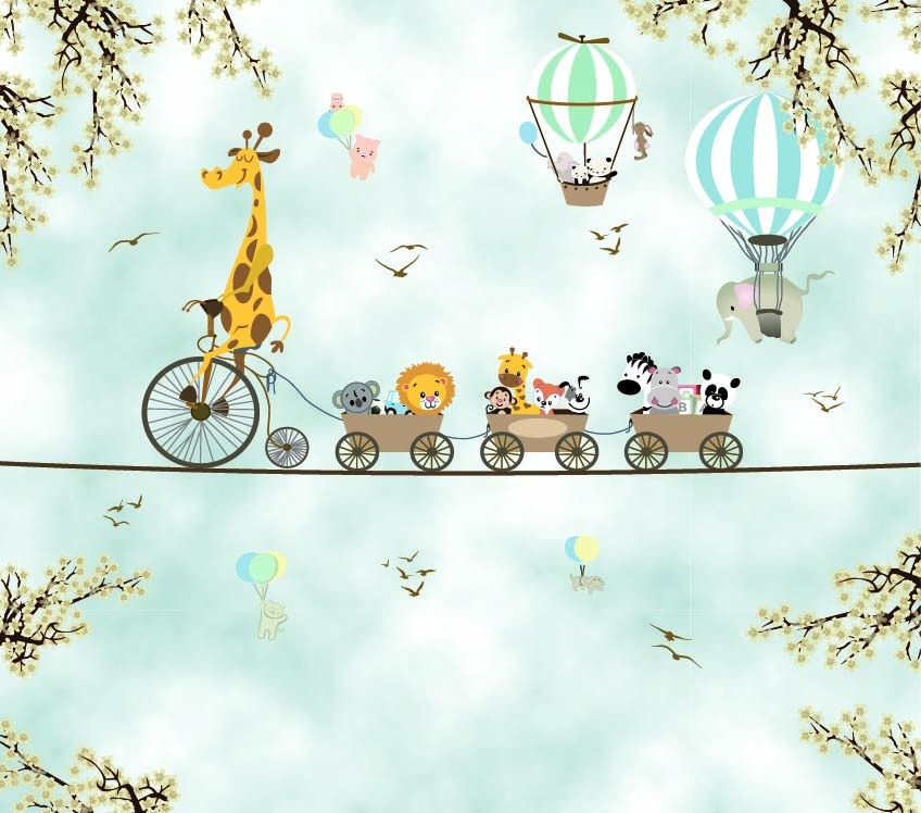 Papel Mural Animalitos de la selva
