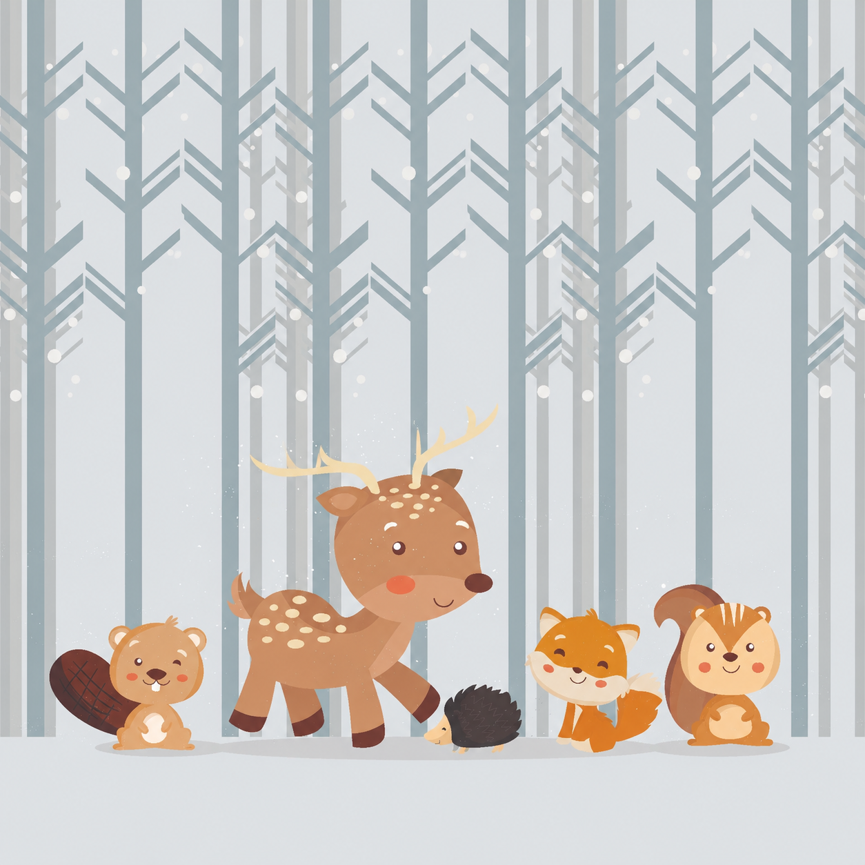 Papel Mural bosque invernal