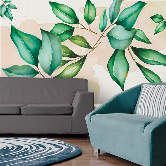 Papel mural hojas pastel