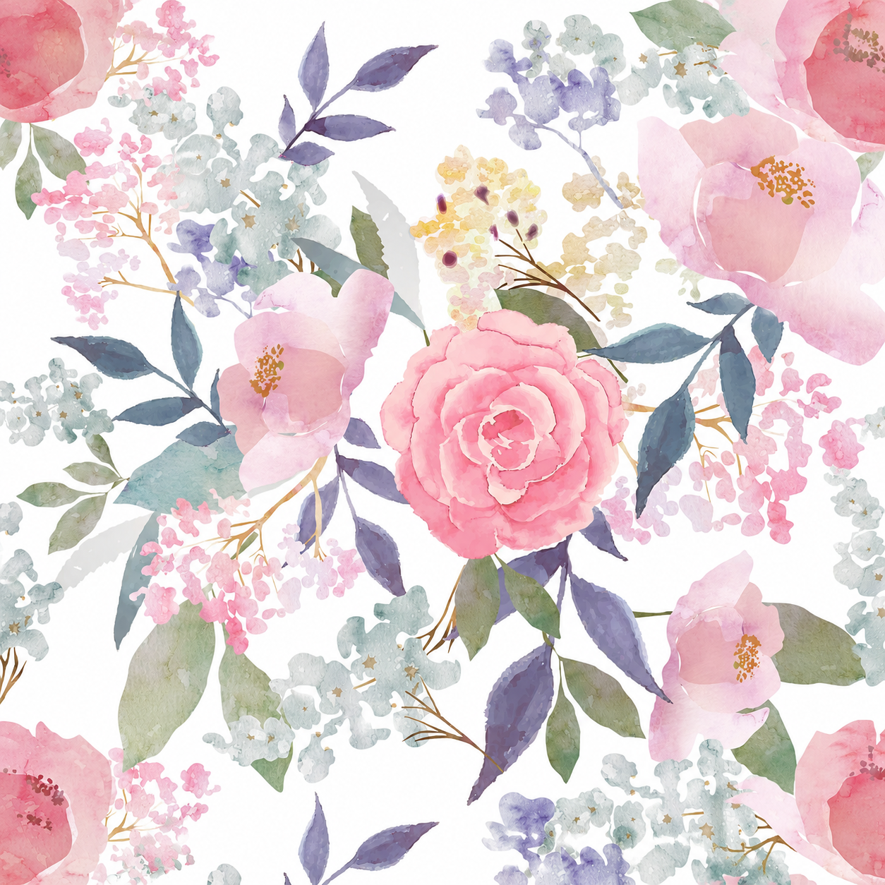 Papel mural rosas pasteles