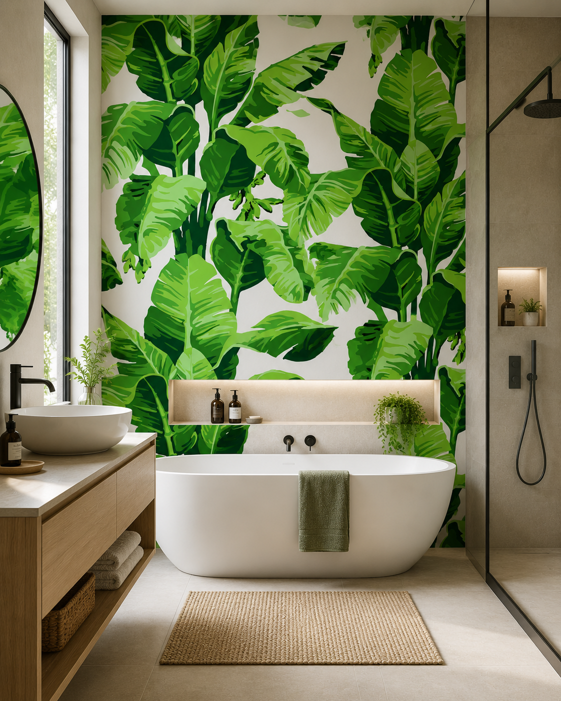 Papel mural Monstera verde