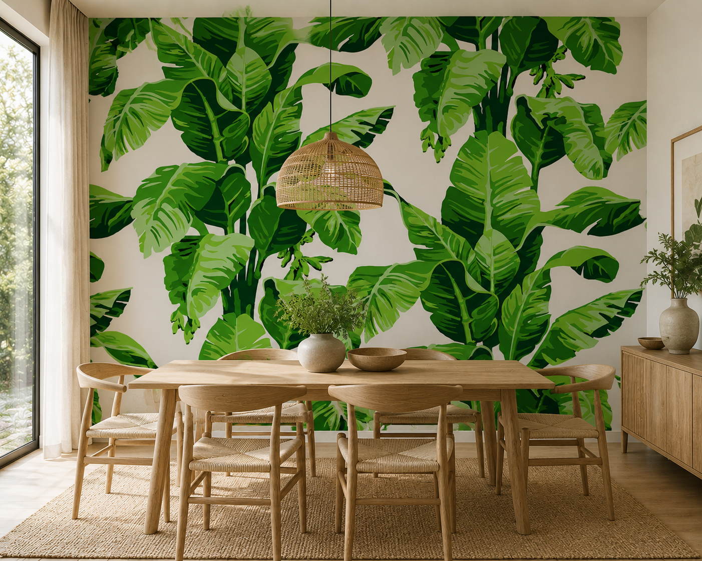 Papel mural Monstera verde