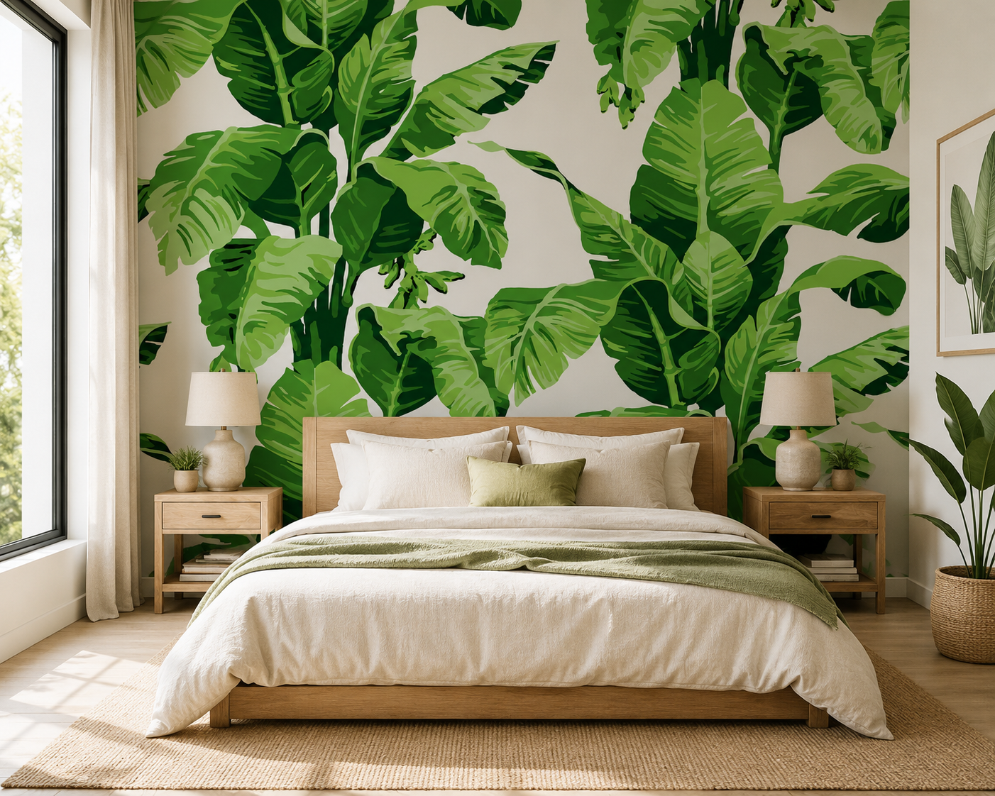 Papel mural Monstera verde
