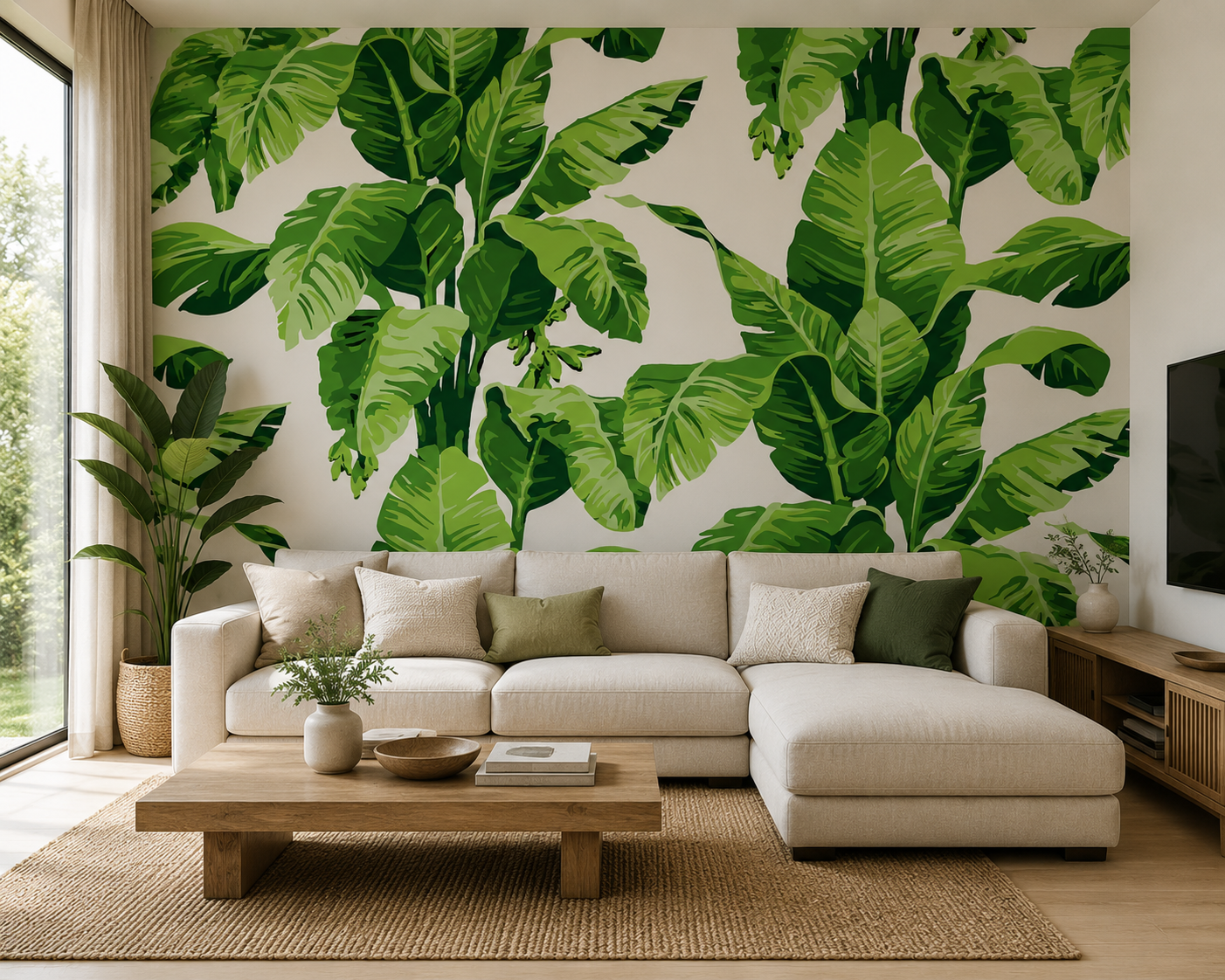 Papel mural Monstera verde